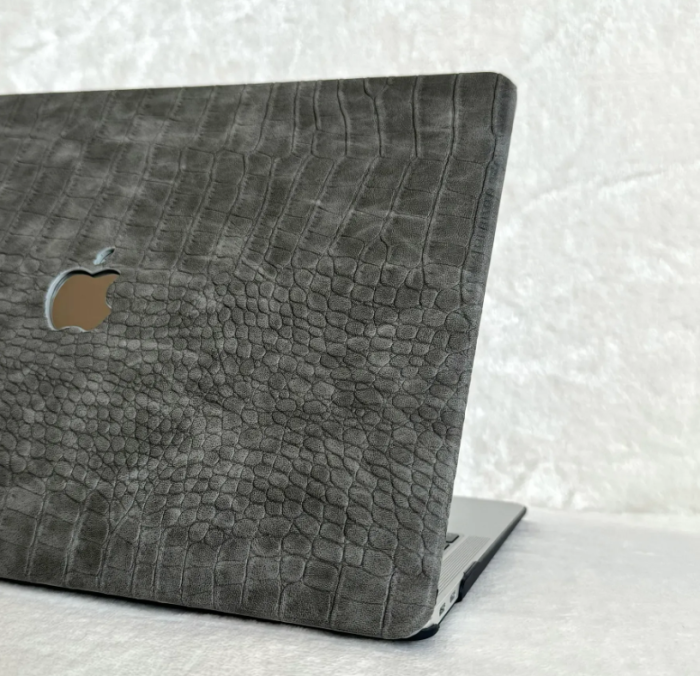 Чохол накладка на MacBook Pro 13  M1/M2/M3 ШКІРЯНИЙ (Сірий)