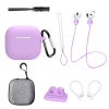 Чохол для AirPods 4 із комплектом аксесуарів 7в1 (Фіолетовий)