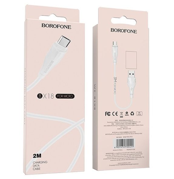 Дата кабель Borofone BX18 Optimal USB to MicroUSB (2 МЕТРИ)