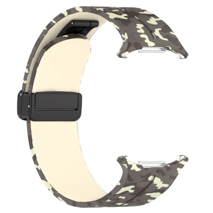 Камуфляжний силіконовий ремінець з магнітною пряжкою для Samsung Galaxy Watch7 Ultra 47 мм (жовтий)