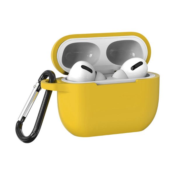 Силіконовий чохол для Apple AirPods PRO/PRO 2 з карабіном (Желтый)