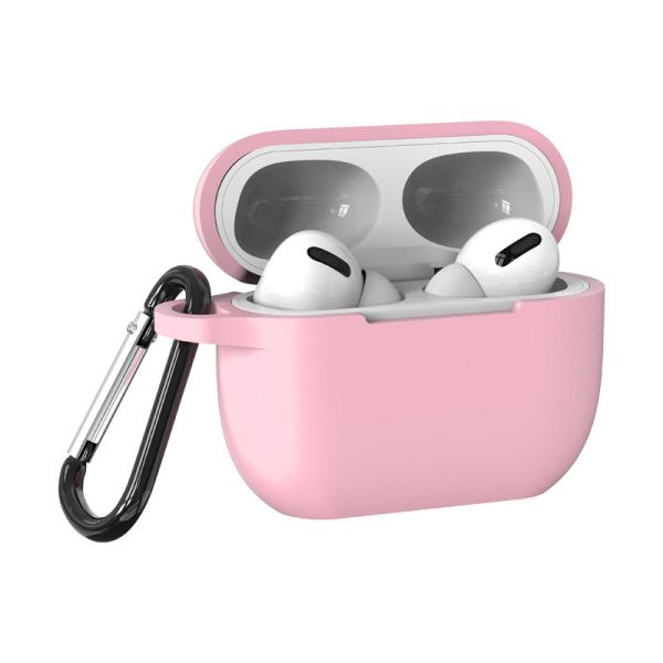 Силіконовий чохол для Apple AirPods PRO/PRO 2 з карабіном (Рожевий)