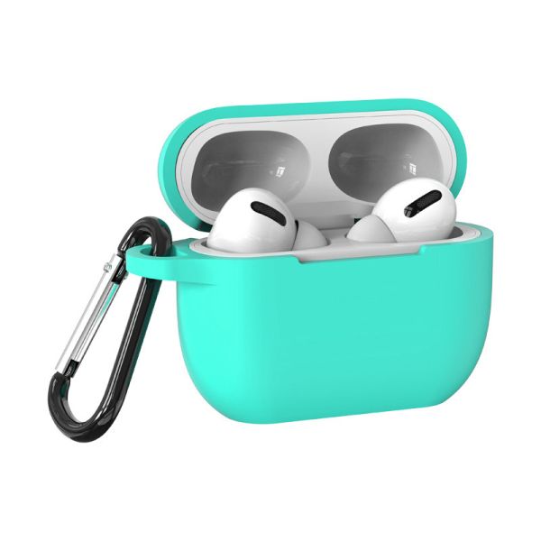 Силіконовий чохол для Apple AirPods PRO/PRO 2 з карабіном (Ментоловий)