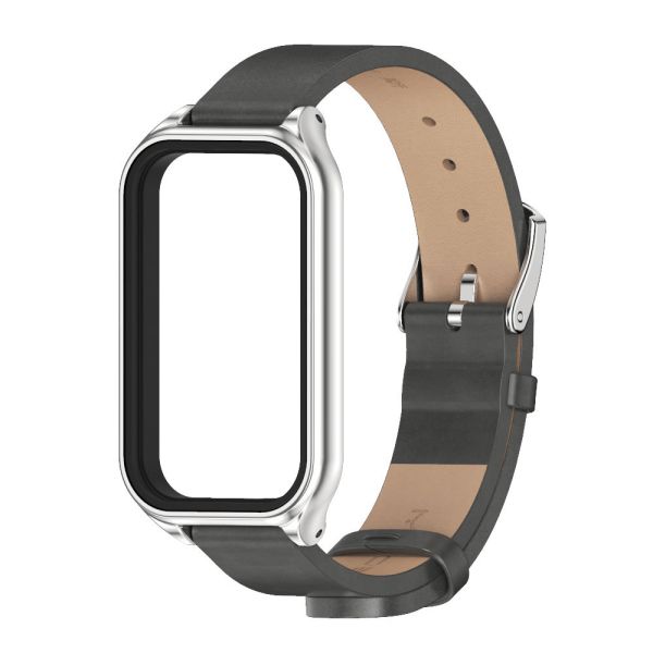 Ремінець із екошкіри MiJobs для Redmi Smart Band 3 / Mi Band 9 Active (Сірий)