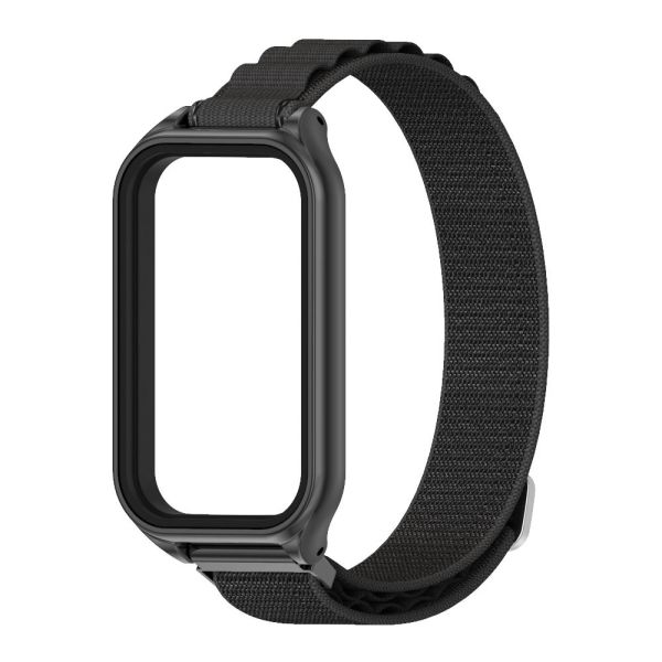  Тканевий ремінець з металевою рамкою для Mi Band 9 Active / Redmi Band 3 (Чорний)
