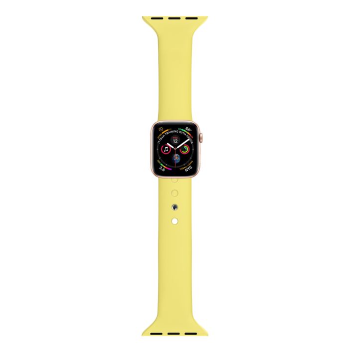 Ремінець BlackPink Силіконовий Вузький для Apple Watch 42/44mm Світло-рожевий (Жовтий)
