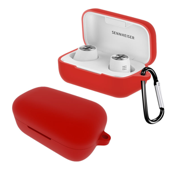 Силіконовий чохол для Sennheiser MOMENTUM True Wireless 2 з карабіном (Red)