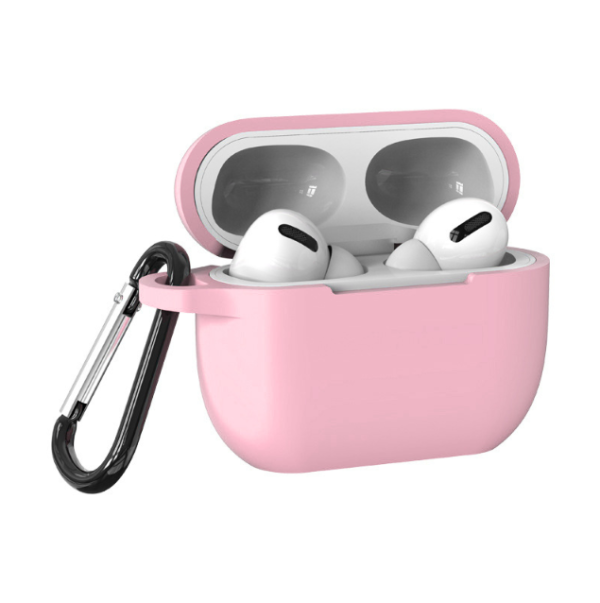 Чохол силіконовий з карабіном для Airpods 3 (Рожевий)