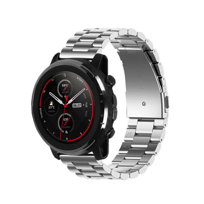Ремінець металевий BlackPink 22mm для Xiaomi Amazfit Stratos | GTR 47 | Stratos 3 (Срібний)