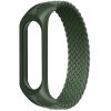Тканинний монобраслет Braided Solo Loop для Xiaomi Mi Band 3 | 4 | 5 | 6 (S - 160 мм), Чорний (Зеленый)