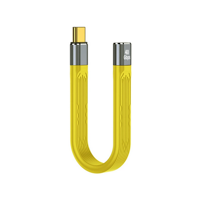 USB4.0 кабель Type-C 40Gbps 100W силіконовий для зарядки і передачі даних ноутбуків, смартфонів, SSD (Жовтий (T+М))