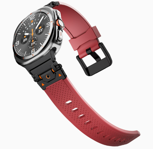 Металевий ремінець Armor Pro із силіконовою вставкою для Samsung Galaxy Watch 8 40/44 мм. (red+black)