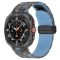 Камуфляжний силіконовий ремінець з магнітною пряжкою для Samsung Galaxy Watch7 Ultra 47 мм (блакитний)