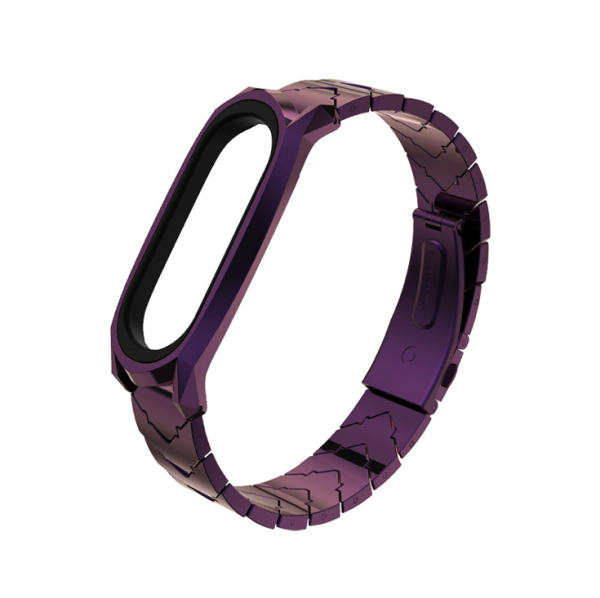 Ремінець металевий MiJOAS для Mi Band 3 | 4 | 5 | 6 GT Shark, Фіолетовий (Фиолетовый)