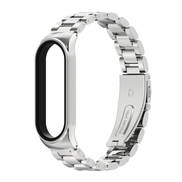Ремінець металевий MiJOAS для Mi Band 3 | 4 | 5 | 6 Classic, Фіолетовий (Срібний)