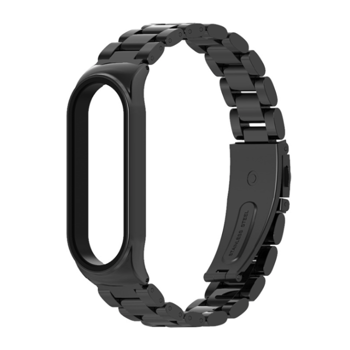 Ремінець металевий MiJOAS для Mi Band 3 | 4 | 5 | 6 Classic, Фіолетовий (Чорний)