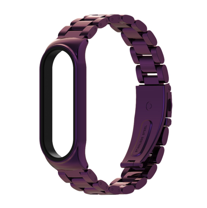 Ремінець металевий MiJOAS для Mi Band 3 | 4 | 5 | 6 Classic, Фіолетовий (Фиолетовый)