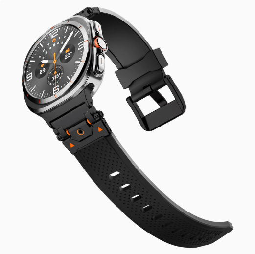 Металевий ремінець Armor Pro із силіконовою вставкою для Samsung Galaxy Watch 8 40/44 мм. (black+black)