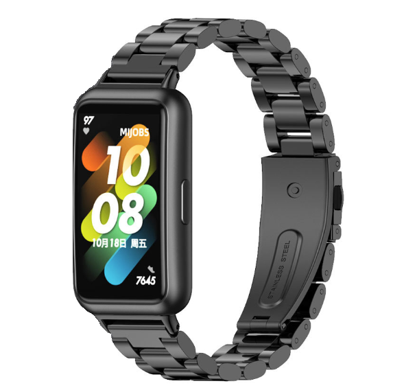 Металевий ремінець з застібкою для Huawei Band 8/9/10 (Чорний 3х)