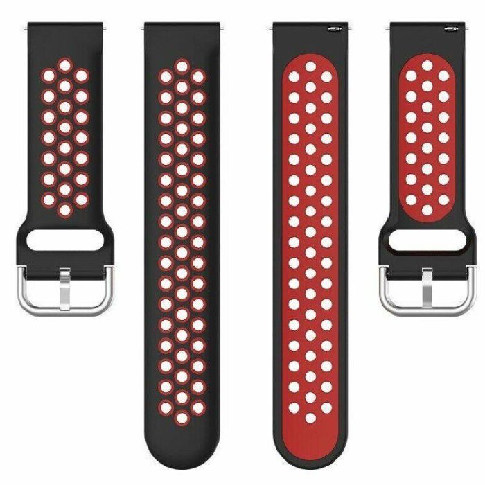Ремінець Deexe Dual Color для годинника з шириною кріплення 20мм - Purple / Green (Black / Red)
