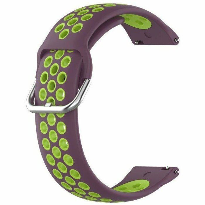 Ремінець Deexe Dual Color для годинника з шириною кріплення 20мм - Purple / Green (Purple / Green)