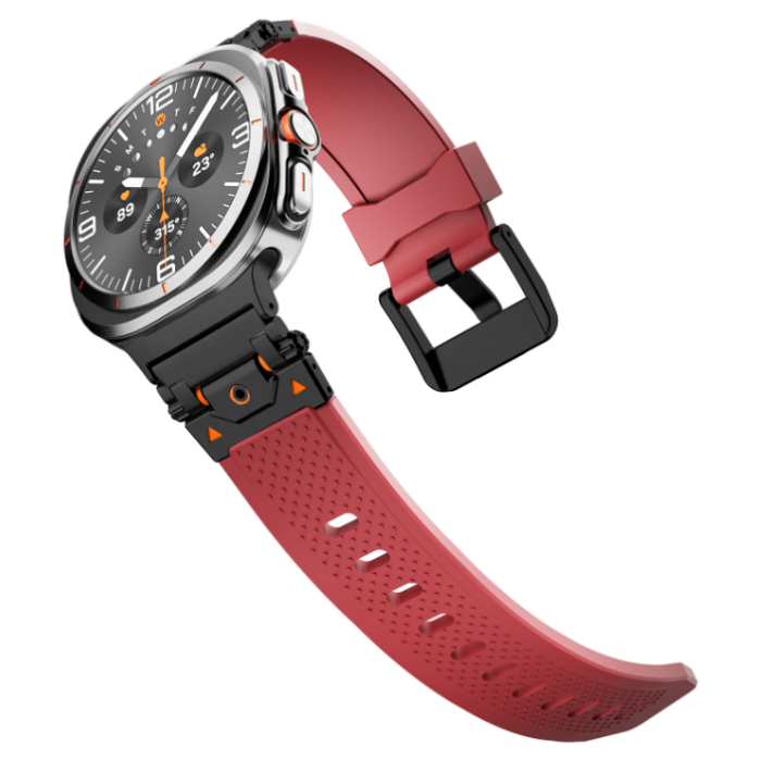 Ремінець для Samsung Galaxy Watch 7 Ultra 47mm (TPU + металевий конектор) Black (Red)