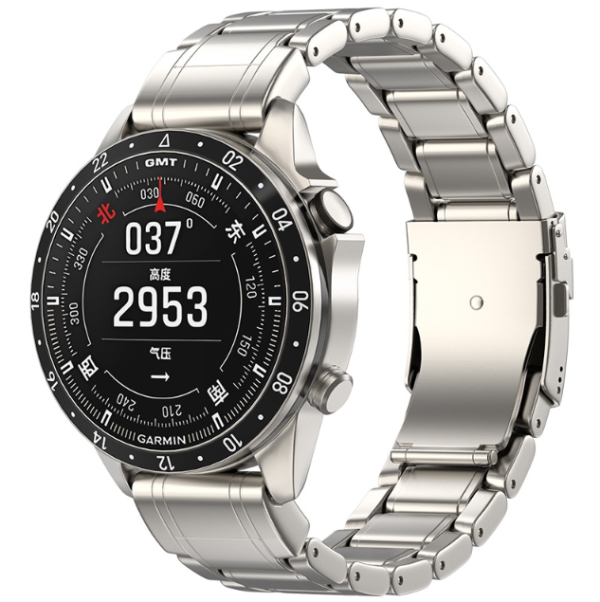 Металевий титановий ремінець 22 мм для Garmin MARQ / Fenix / Epix (Срібний матовий)