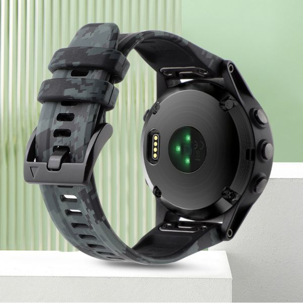 Силіконовий ремінець для Garmin Fenix 7X / 6X / 5X (26 мм) (Камуфляж зелений)