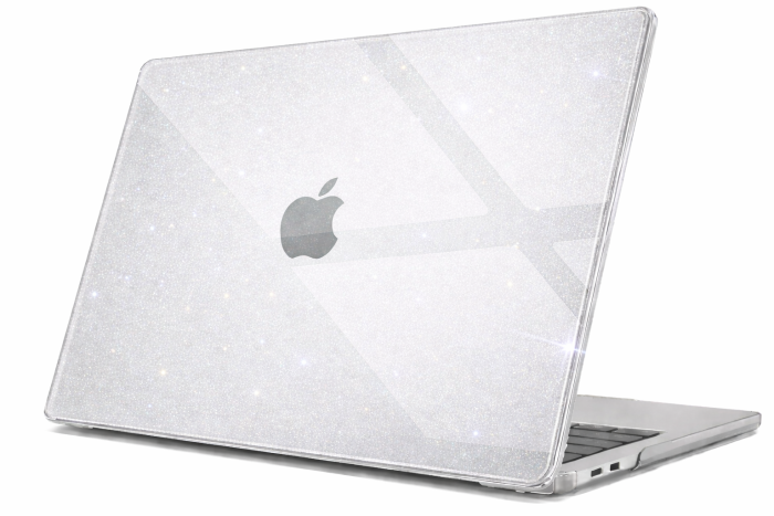 Чохол накладка для MacBook Pro 16" (A2485) з блискітками (Прозорий)