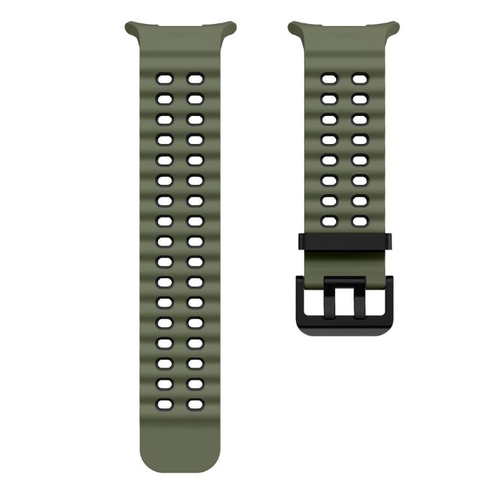 Двоколірний силіконовий ремінець для Samsung Watch Ultra 47 мм (темно зелений)