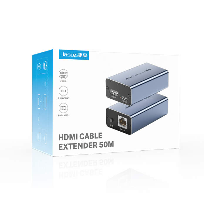 HDMI подовжувач Type-С живлення Extender G162 — до 50 м CAT5/6 | 1080p 60Hz | Алюмінієвий корпус