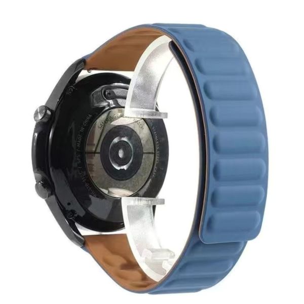 Ремешок силиконовый магнитный MagStrap 20 мм Samsung Galaxy Watch 4 | AMAZFIT Bip | GTS | GTR, Синий (Синій)