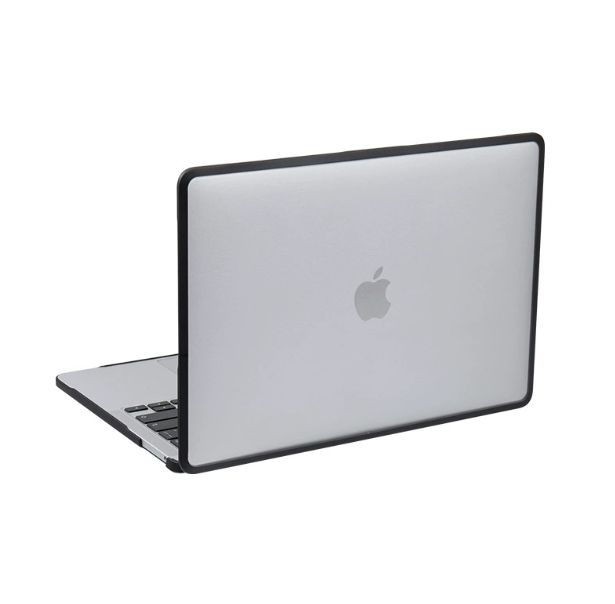 Пластикова накладка з силіконовим бампером для Macbook Air (M1 | A1932 | A2337) (Прозрачный + черный бампер)