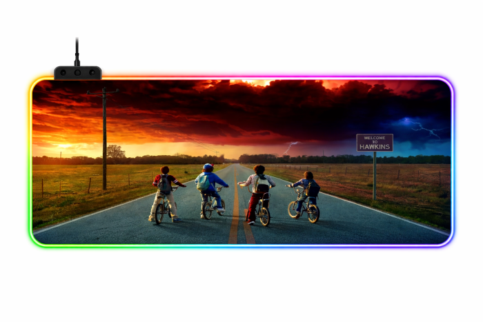 RGB ігровий килимок Stranger things 80×30 см з підсвіткою – LED Mouse Pad