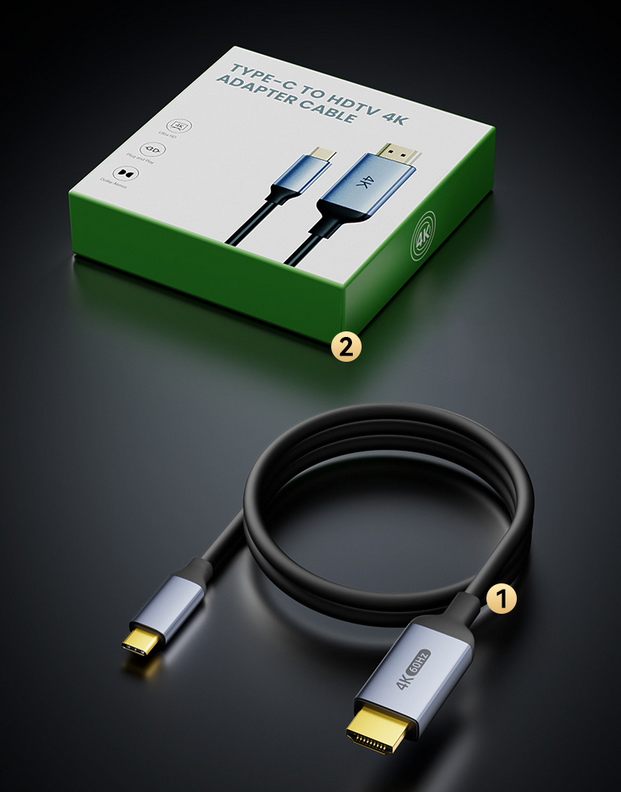 Кабель-адаптер Type-C → HDMI 8K/60Hz (1 м) | Модель ZX145 |