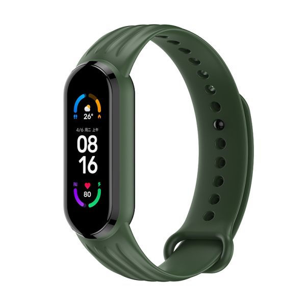 Силиконовый ремешок Dragon для Xiaomi Mi Band 5 | 6 / 7, Красный (Хакі)