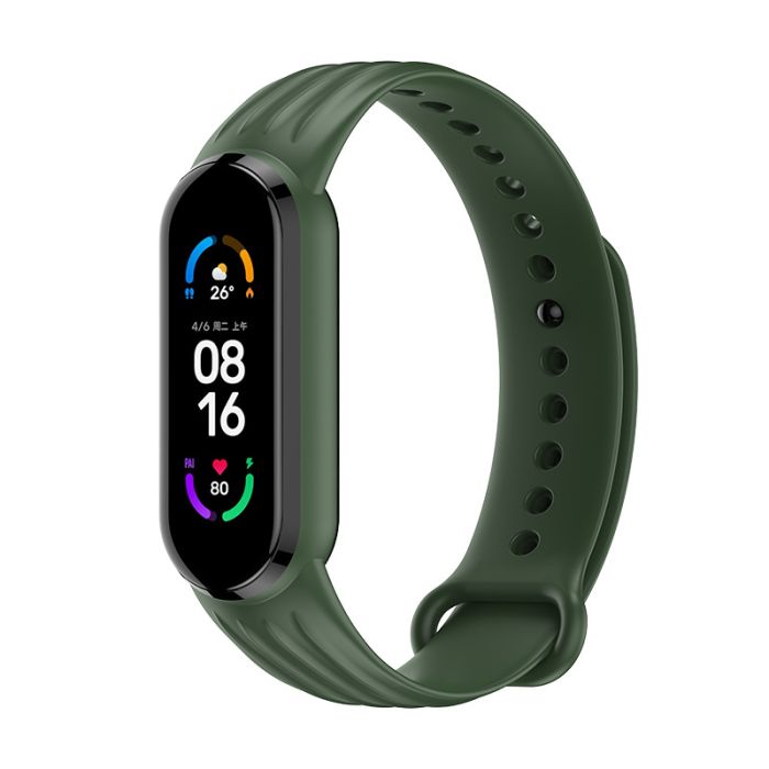 Силиконовый ремешок Dragon для Xiaomi Mi Band 5 | 6 / 7, Красный (Хакі)