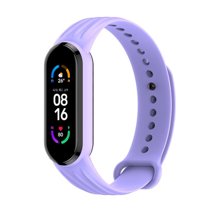 Силиконовый ремешок Dragon для Xiaomi Mi Band 5 | 6 / 7, Красный (Лавандово-фиолетовый)