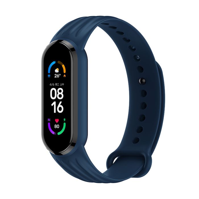 Силиконовый ремешок Dragon для Xiaomi Mi Band 5 | 6 / 7, Красный (Темно-Синий)