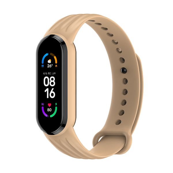 Силиконовый ремешок Dragon для Xiaomi Mi Band 5 | 6 / 7, Красный (Грецкий орех)