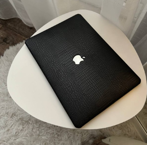 Чохол накладка на MacBook air 13 M2 (A2681) шкіра (Чорний Глянець)