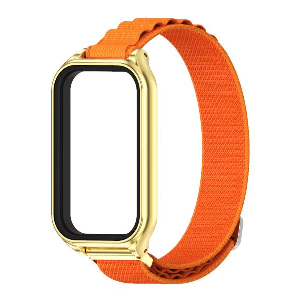  Тканевий ремінець з металевою рамкою для Mi Band 9 Active / Redmi Band 3 (Orange)