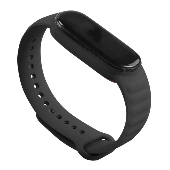Силиконовый ремешок класический Ripple для Mi Band 5 | 6 | 7, Темно-Синий (Чорний)