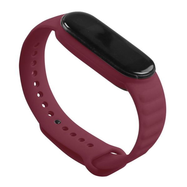 Силиконовый ремешок класический Ripple для Mi Band 5 | 6 | 7, Темно-Синий (Винный)