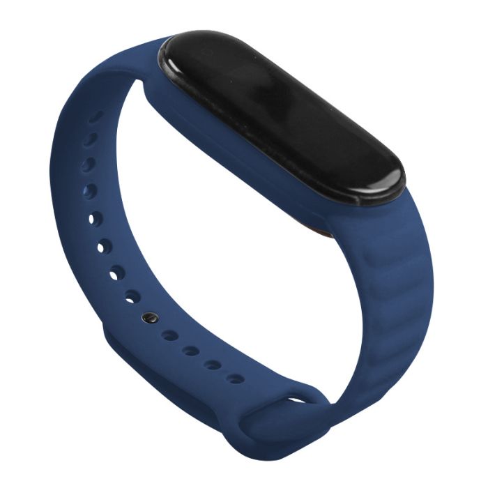 Силиконовый ремешок класический Ripple для Mi Band 5 | 6 | 7, Темно-Синий (Темно-Синий)