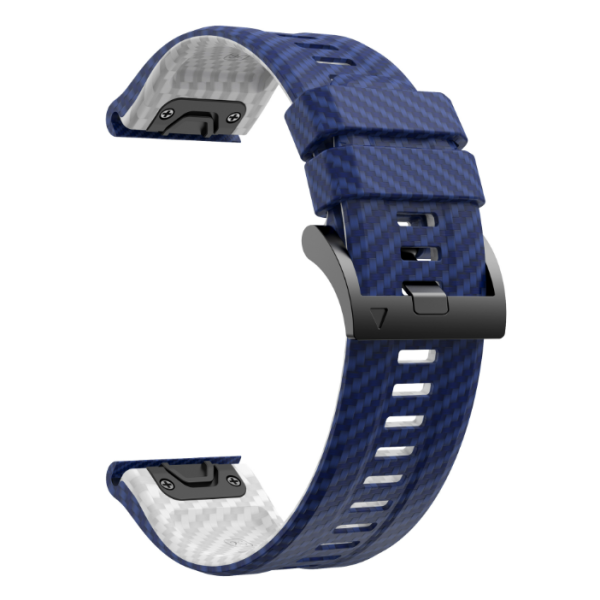 Силіконовий ремінець з карбоновим візерунком 26 мм для Garmin Fenix / Enduro / Tactix (Blue)