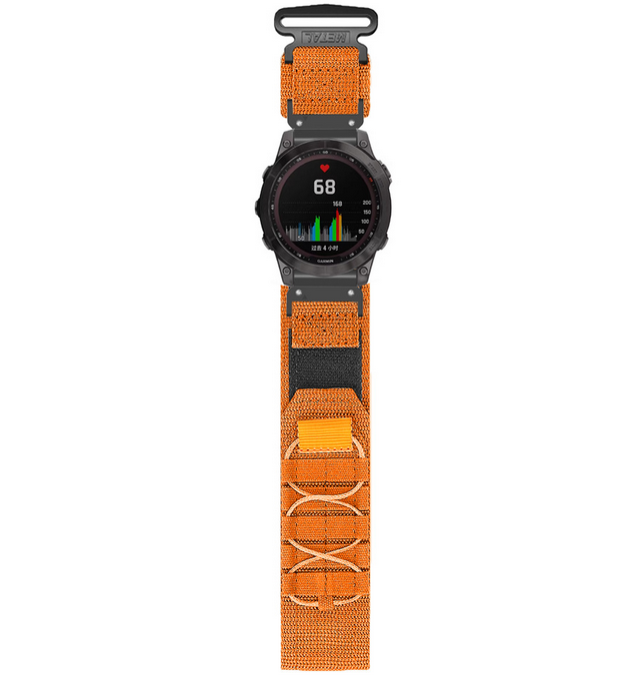 Нейлоновий тактичний ремінець для Garmin 22 мм. QuickFit (Помаранчевий)