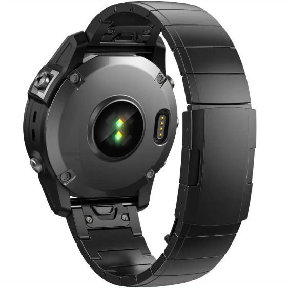 Ремінець металевий для Garmin 22 mm.TITANIUM  (Чорний)