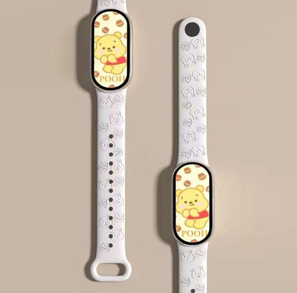 Силіконовий ремінець для Xiaomi Mi Band 8/9 з лазерним гравіюванням "Winnie" (Білий)