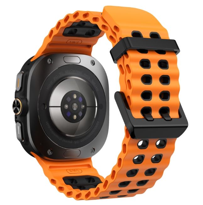 Двоколірний силіконовий ремінець для Samsung Watch Ultra 47 мм (помаранчевий)